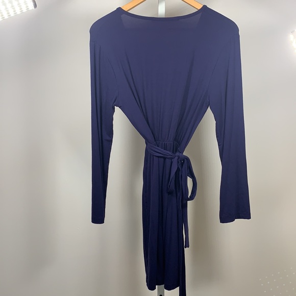 FRAICHE BY J Faux Wrap Tie Dress Blue Size Small - Picture 8 of 12
